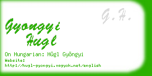 gyongyi hugl business card