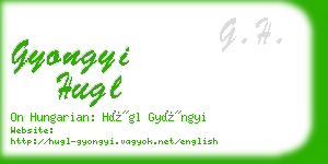 gyongyi hugl business card